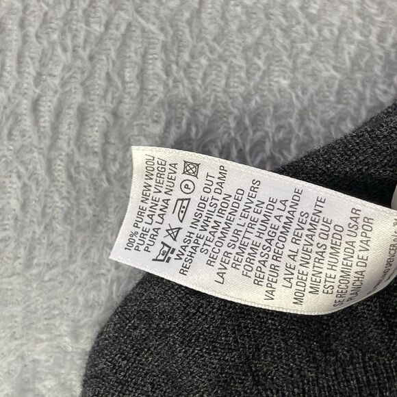 Marks & Spencer Men’s Lightweight Sweater Medium Grey Pullover Lambswool Wool - Picture 11 of 11